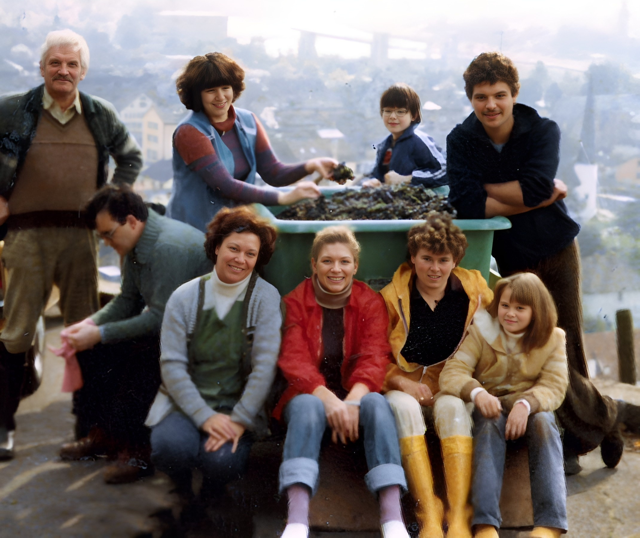 Traubenlese bei Familie Julien um 1978